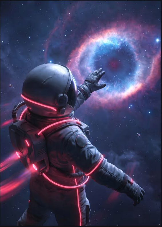 Astronaut Reaching Toward the Light